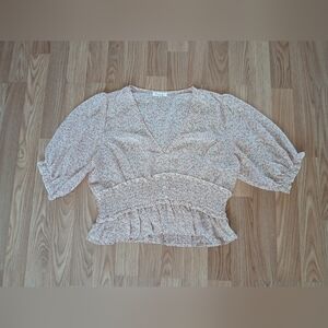 Blush J Floral V-Neck Blouse